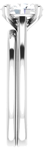 Sužadėtuvių Žiedas „Solitaire“ 585 Baltojo Aukso Oval 8mm x 6mm (9)