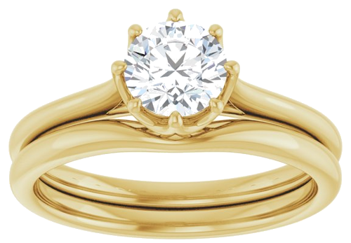 14K Yellow 5.8 mm Round Solitaire Engagement Ring Mounting (8)