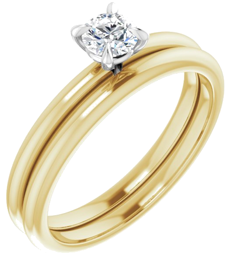 14K Yellow White 4.1 mm Round Engagement Ring Mounting (6)