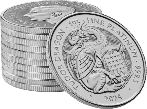 2024 Lielbritānijas Royal Tudor Beasts: Dragon 1 oz platīna monēta (2)
