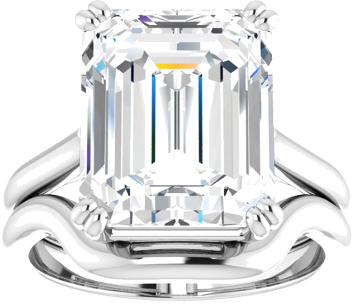 Sužadėtuvių Žiedas „Solitaire“ 950 Platinos Emerald 12mm x 10mm (8)