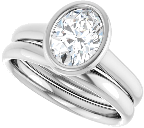 Platinum  8x6 mm Oval Solitaire Engagement Ring Mounting (10)