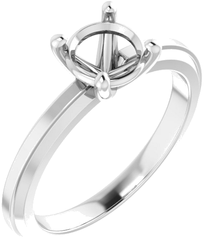 Continuum Sterling Silver 6.5 mm Round Solitaire Engagement Ring Mounting (1)