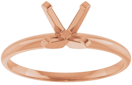 Sužadėtuvių Žiedas „Solitaire“ 585 Rožinis Aukso Round 6.5mm (3)