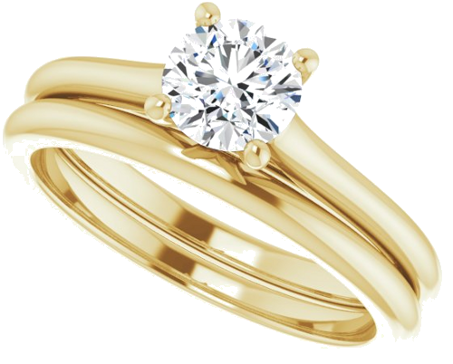 14K Yellow 5.5 mm Round Solitaire Engagement Ring Mounting (10)