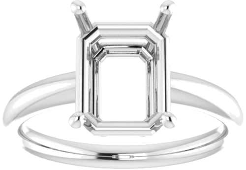 Sužadėtuvių Žiedas „Solitaire“ 950 Platinos Emerald 10mm x 8mm (3)