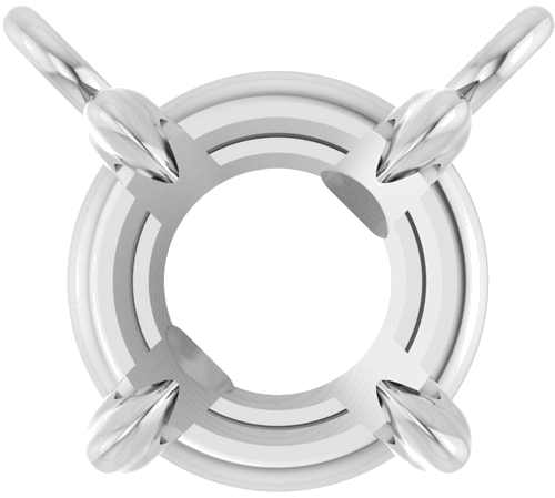14K White 5 mm Round 4-Prong Claw Necklace Center (1)