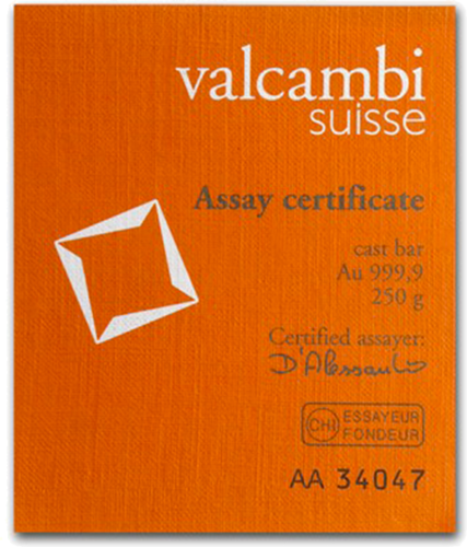 250 g Investment Gold Cast Bar Valcambi (4)