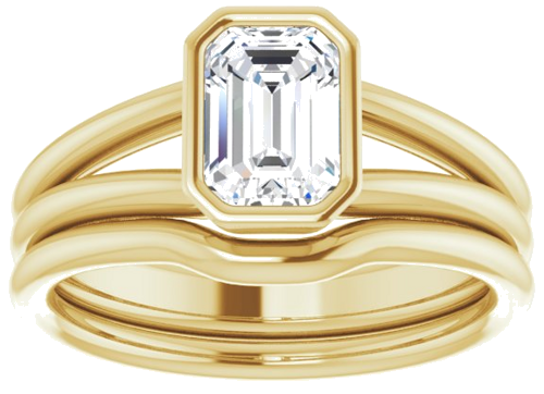 14K Yellow 7x5 mm Emerald Engagement Ring Mounting (8)