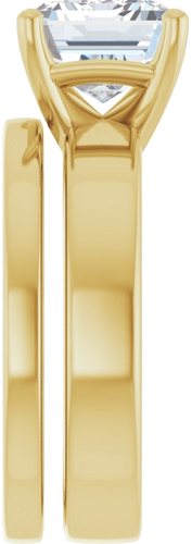 Sužadėtuvių Žiedas „Solitaire“ 585 Geltonojo Aukso Emerald 10mm x 8mm (9)