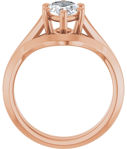 Sužadėtuvių Žiedas „Solitaire“ 585 Rožinis Aukso Marquise 12mm x 6mm (7)