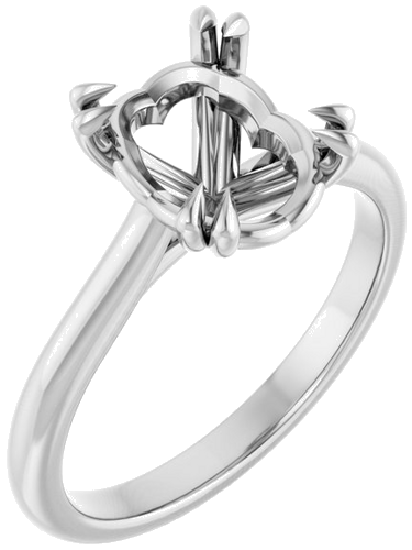 Sužadėtuvių Žiedas „Solitaire“ 585 Baltojo Aukso Oval 10mm x 8mm (1)