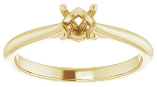 Sužadėtuvių Žiedas „Solitaire“ 585 Geltonojo Aukso Round 4.8mm (3)