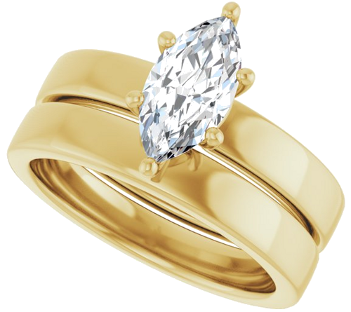 Sužadėtuvių Žiedas „Solitaire“ 585 Geltonojo Aukso Marquise 10mm x 5mm (10)