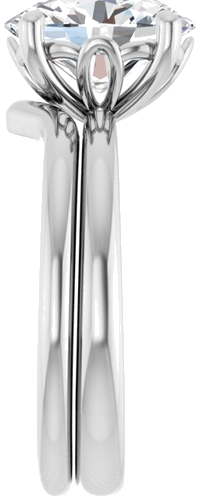 Sužadėtuvių Žiedas „Solitaire“ 585 Baltojo Aukso Oval 10mm x 8mm (9)