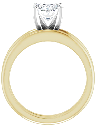 Sužadėtuvių Žiedas „Solitaire“ 750 Geltonojo Aukso Ir 950 Platinos Oval 9mm x 7mm (7)