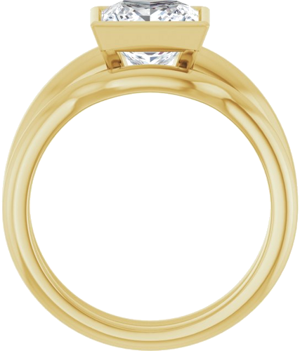 Sužadėtuvių Žiedas „Bezel-Set Solitaire“ 585 Geltonojo Aukso Square 7mm (7)
