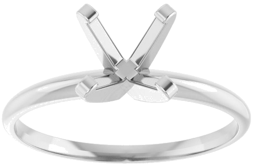 14K White 7 mm Round Ultra-Lightweight Solitaire Engagement Ring Mounting (3)