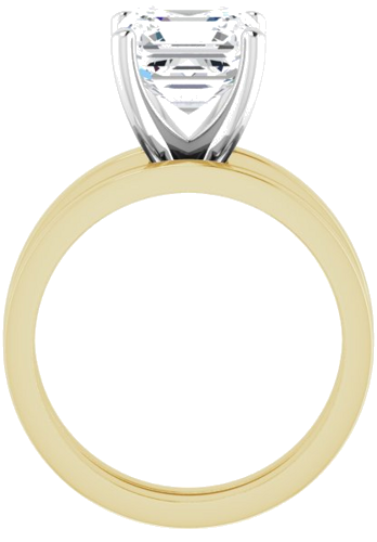 Sužadėtuvių Žiedas „Solitaire“ 585 Baltojo Ir Geltonojo Aukso Asscher 8mm (7)