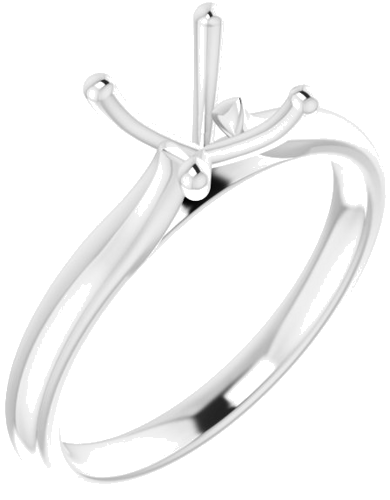14K White 5.8 mm Round Solitaire Engagement Ring Mounting (1)