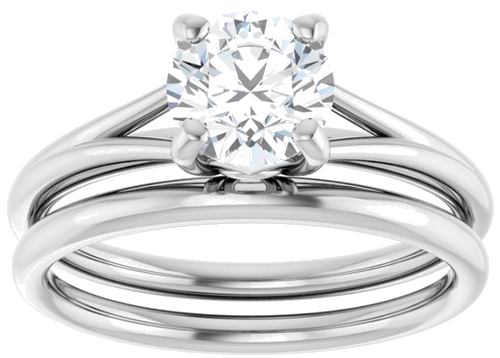 14K White 6.5 mm Round Solitaire Ring Mounting (8)