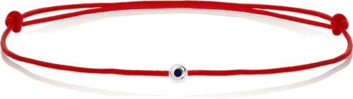 Red thread bracelet with a gold bead and diamond (1)