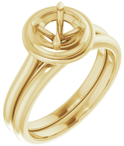 14K Yellow 5.8 mm Round Solitaire Engagement Ring Mounting (6)