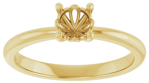 14K Yellow 5.2 mm Round Solitaire Engagement Ring Mounting (3)