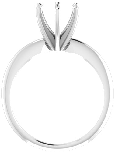 14K White 7.3-7.7 mm Round 6-Prong Comfort-Fit Solitaire Ring Mounting (2)