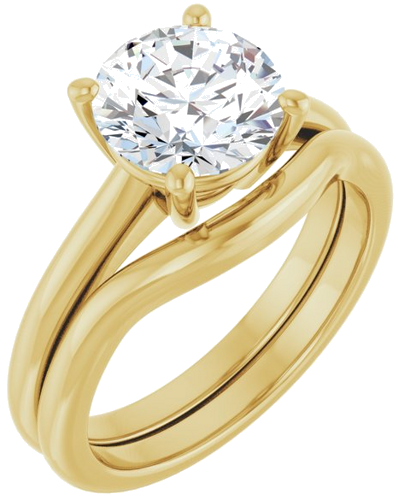 18K Yellow 8.2 mm Round Solitaire Engagement Ring Mounting (6)