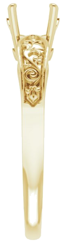 Sužadėtuvių Žiedas „Floral Solitaire“ 585 Geltonojo Aukso Round 5.8mm (4)