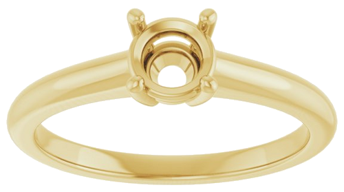 14K Yellow 5.2 mm Round Solitaire Engagement Ring Mounting (3)