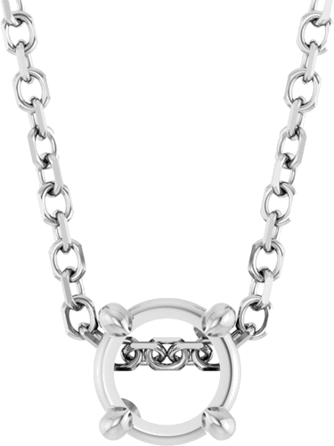14K White 5 mm Round 16-18  Necklace Mounting (1)