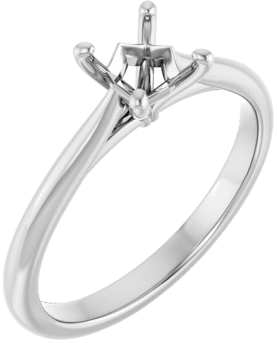 Sužadėtuvių Žiedas „Solitaire“ 585 Baltojo Aukso Square 4.5mm (1)