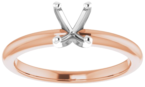 Sužadėtuvių Žiedas „Solitaire“ 585 Baltojo Ir Rožinis Aukso Oval 7mm x 5mm (3)