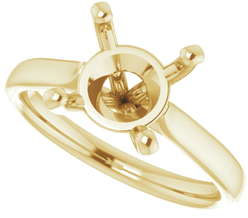 14K Yellow 9 mm Round Engagement Ring Mounting (5)