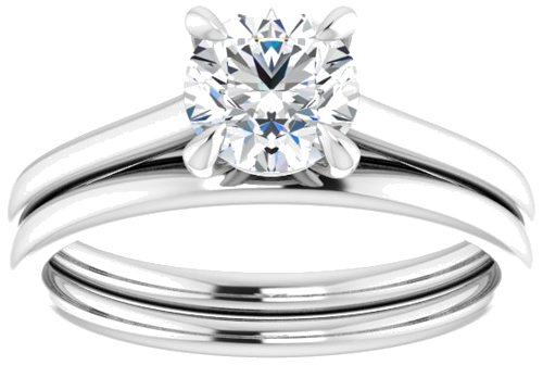 14K White  6 mm Round Solitaire Engagement Ring Mounting (8)