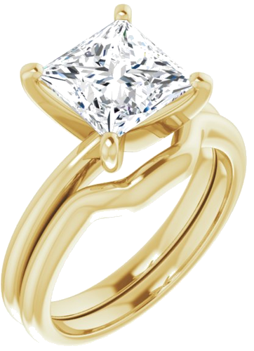 14K Yellow  7.5x7.5 mm Square Solitaire Engagement Ring Mounting (6)