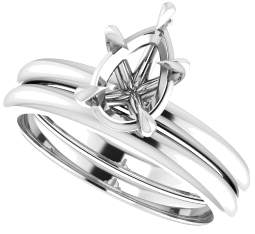 Sužadėtuvių Žiedas „Solitaire“ 585 Baltojo Aukso Pear Shape 9mm x 6mm (10)