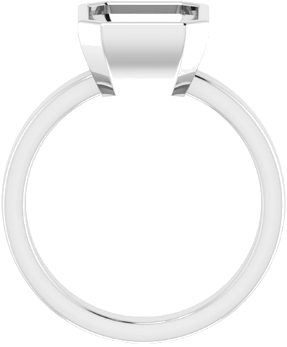 14K White 10x8 mm Emerald Solitaire Engagement Ring Mounting (2)