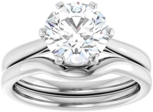 14K White 8 mm Round Engagement Ring Mounting (8)