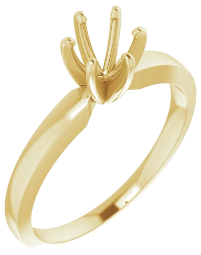 Sužadėtuvių Žiedas „Solitaire“ 585 Geltonojo Aukso Round 5mm x 5.3mm (1)