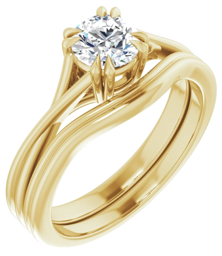 14K Yellow 5.5 mm Round Solitaire Engagement Ring Mounting (6)