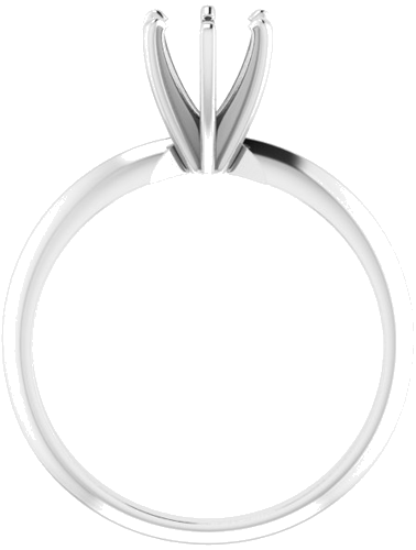 14K White 5.4-5.7 mm Round 6-Prong Solitaire Ring Mounting (2)