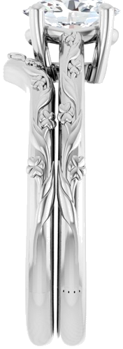 14K White 7x5 mm Oval Solitaire Engagement Ring Mounting (9)