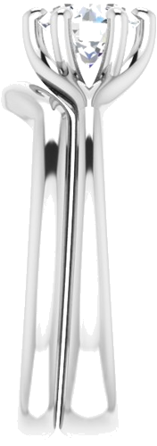 Sužadėtuvių Žiedas „Solitaire“ 585 Baltojo Aukso Round 6mm (9)