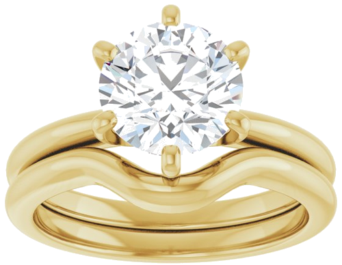 14K Yellow  8 mm Round Solitaire Engagement Ring Mounting (8)