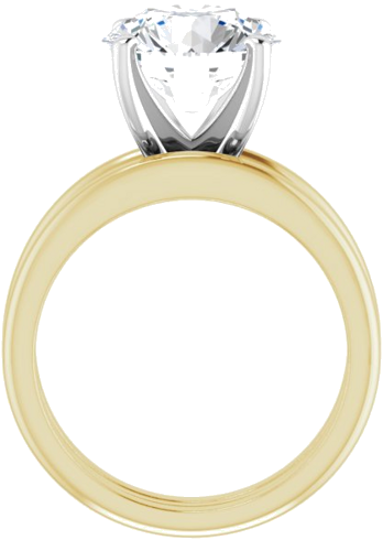 14K Yellow   White  10 mm Round Solitaire Engagement Ring Mounting (7)