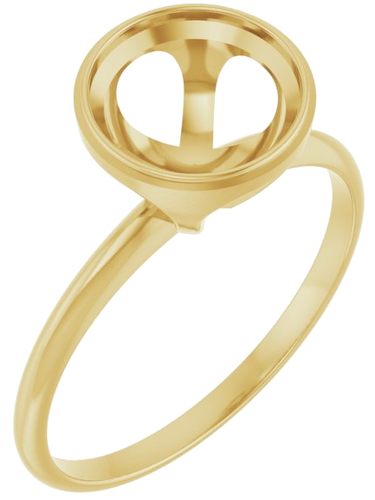 14K Yellow 8.2 mm Round Solitaire Engagement Ring Mounting (1)