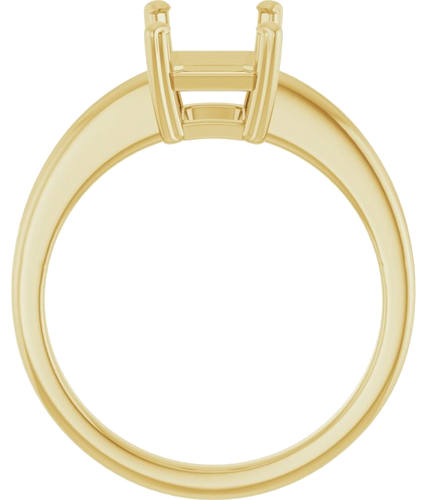 14K Yellow  9x7 mm Emerald Solitaire Engagement Ring Mounting (2)